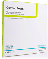 ComfortFoam Silicone Adhesive without Border Silicone Foam Dressing, 8 x 8 Inch