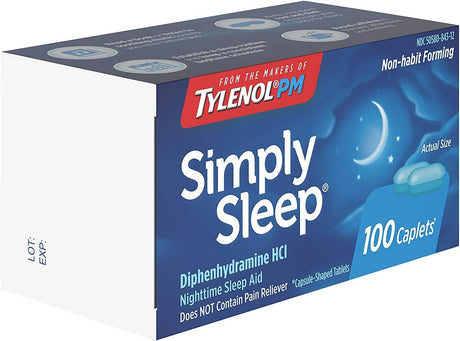 Tylenol Simply Sleep Nighttime Sleep Aid Caplets, Diphenhydramine HCl 25 mg - LL Medico