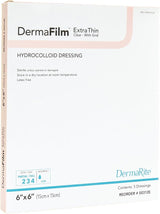 DermaFilm Thin with Border Hydrocolloid Dressing, 6 x 6 Inch