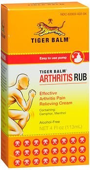 Tiger Balm Arthritis Rub, 11% Camphor and 11% Menthol, Cream, 4 oz - 62003042204 - LL Medico