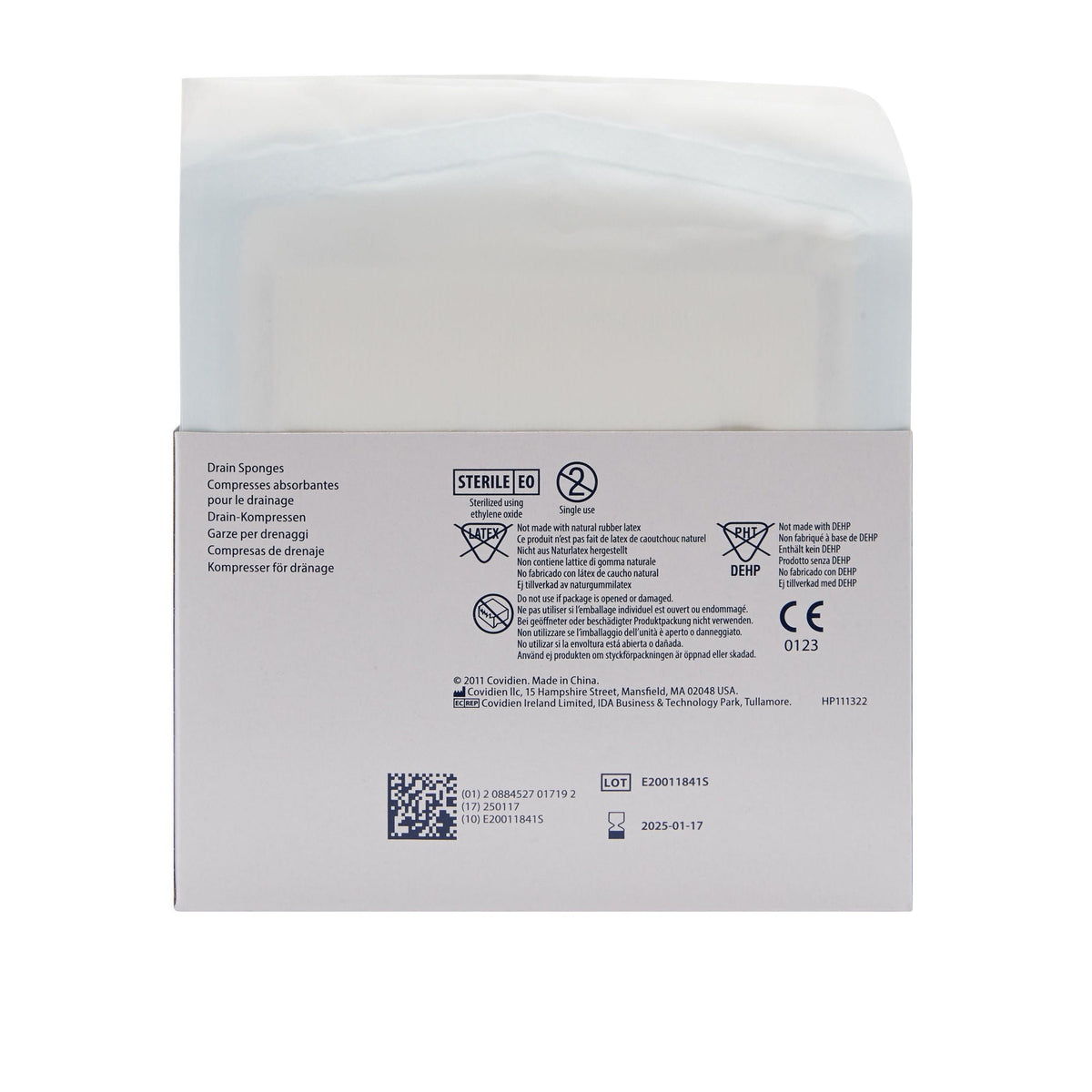 Cardinal Health Curity Drain Sponge, 4 x 4 Inch, Six-Ply