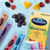 Pedialyte Freezer Pops Electrolyte Solution, Grape / Blue Raspberry / Cherry / Orange, 2.1 oz
