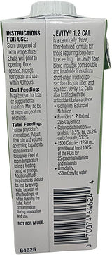 Jevity 1.2 Cal Tube Feeding Formula, Unflavored, 1.5 Liter