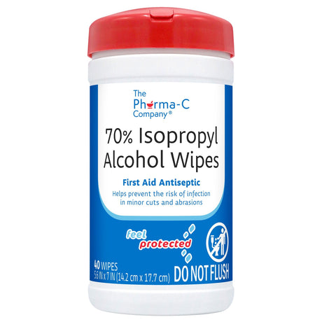 Pharma-C-Wipes Isopropyl Alcohol Antiseptic Wipes, 70%, Towelette - 63-200736K - LL Medico
