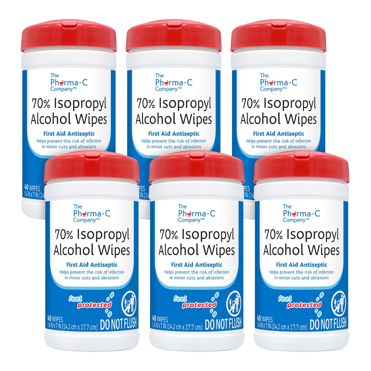 Pharma-C-Wipes Isopropyl Alcohol Antiseptic Wipes, 70%, Towelette - 63-200736K - LL Medico