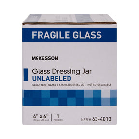 McKesson Sundry Jar, Unlabeled, Glass, Clear, 4 x 4 in - 63-4013 - LL Medico