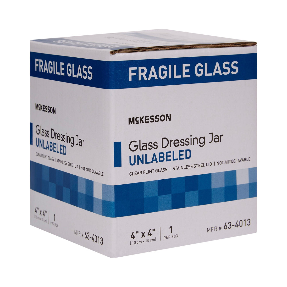 McKesson Sundry Jar, Unlabeled, Glass, Clear, 4 x 4 in - 63-4013 - LL Medico
