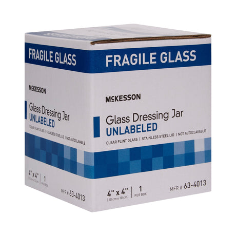 McKesson Sundry Jar, Unlabeled, Glass, Clear, 4 x 4 in - 63-4013 - LL Medico