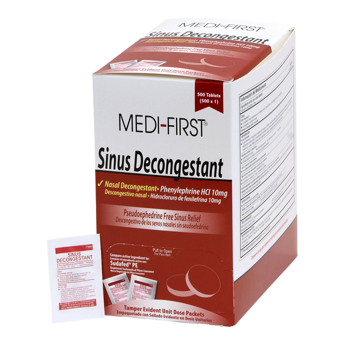 Medi-First Sinus Relief, Phenylephrine HCl 10 mg, Tablet - 500 count - LL Medico
