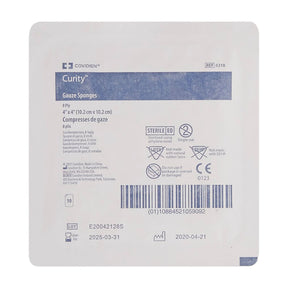 Cardinal Health Curity Sterile USP Type VII Gauze Sponge, 4 x 4 Inch, Eight-Ply