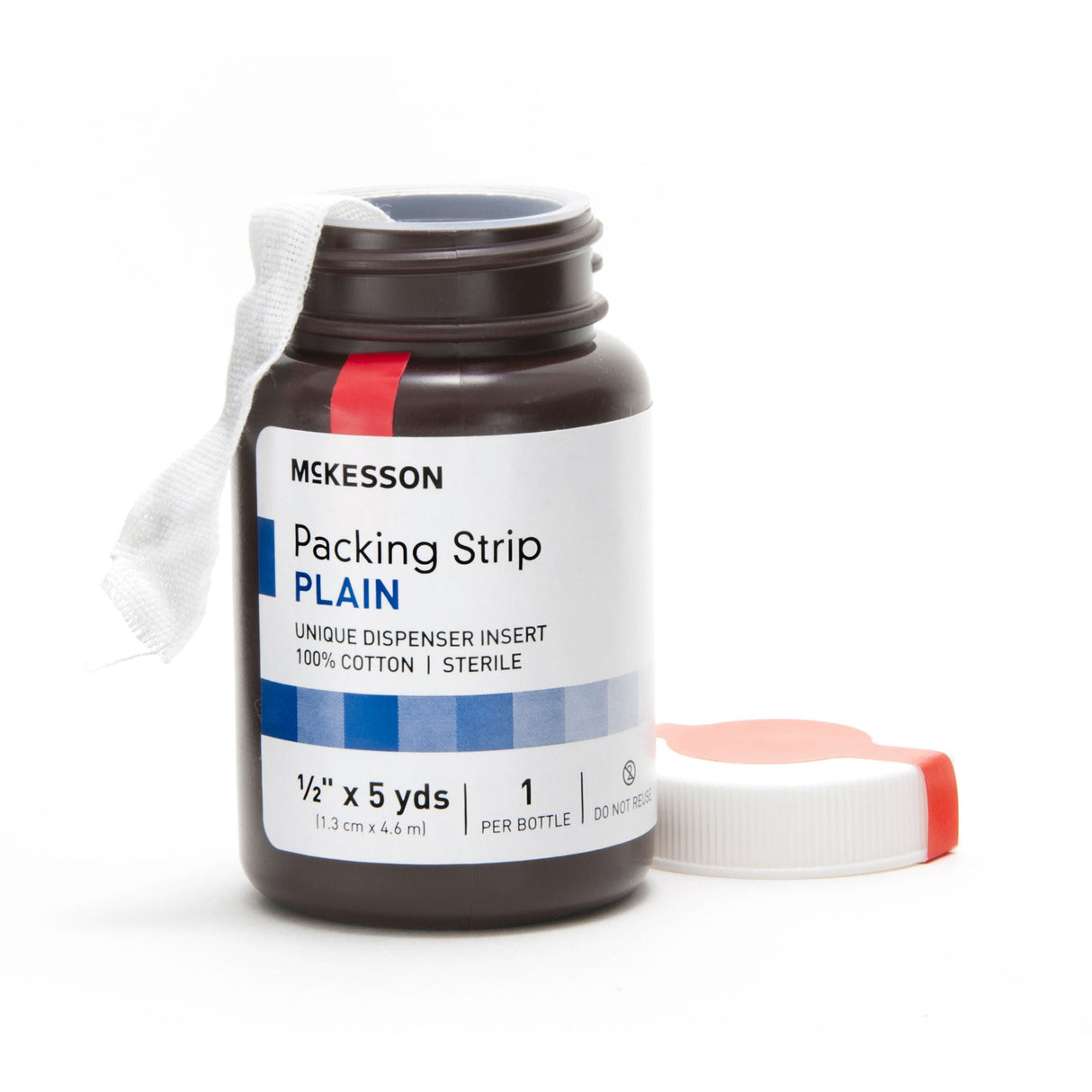 McKesson Packing Strip Plain, 100% Cotton, Sterile, 1/2 In x 5 Yds - 61-59220 - LL Medico