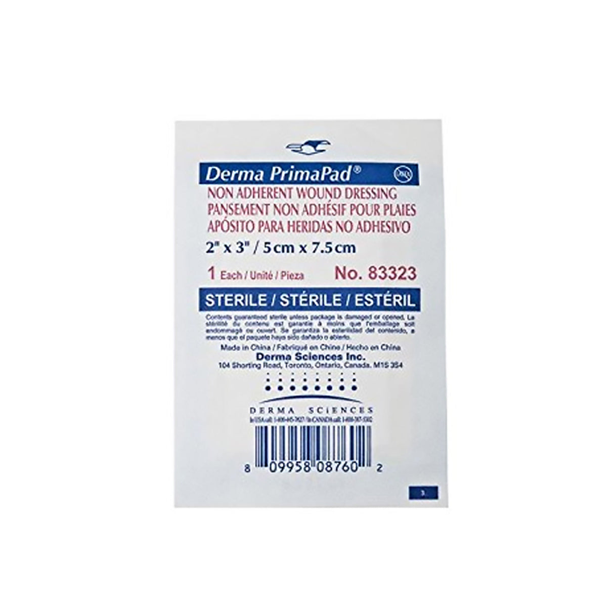 Primapad nonadherent Dressing, Sterile, 2" x 3", 1-Ply