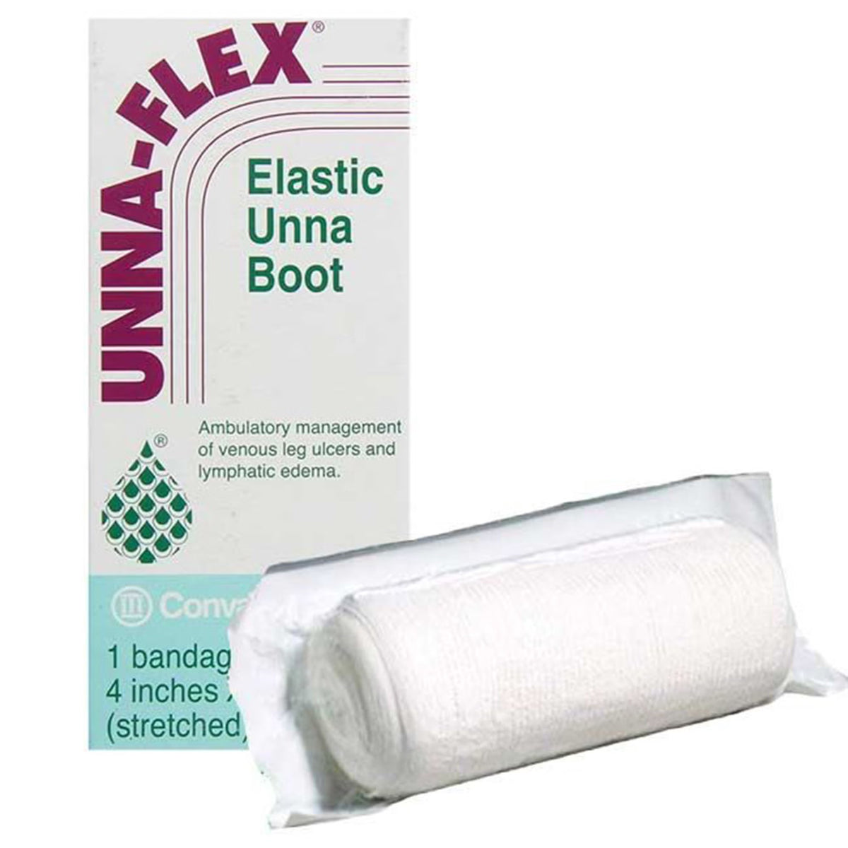 Unna-Flex Elastic Unna Boot, Zinc Oxide, White, Elastic Gauze, Non-Sterile, 4" x 10 yd - 650941-Single - LL Medico