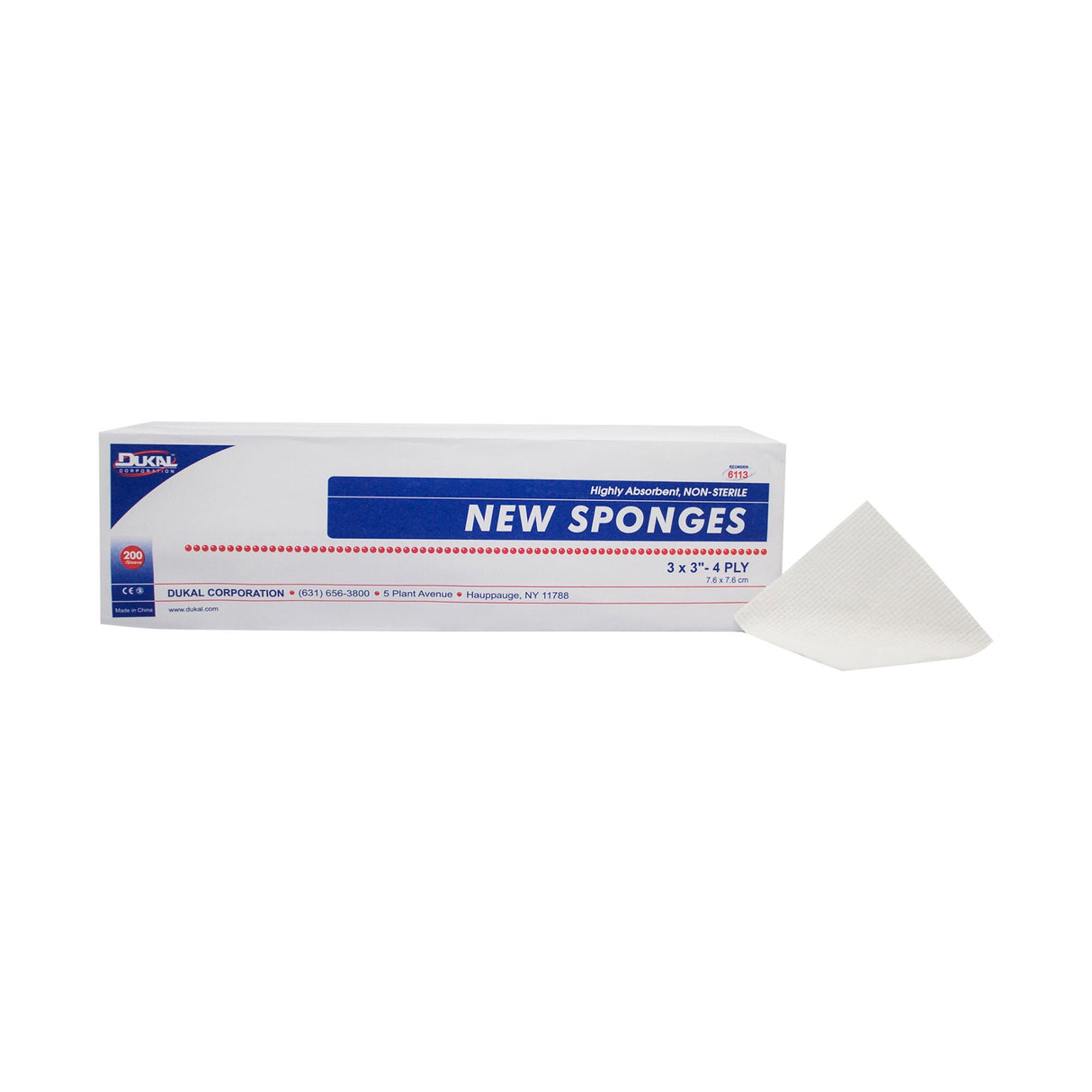 Dukal Nonwoven Sponge, 3 x 3 Inch, 4-Ply