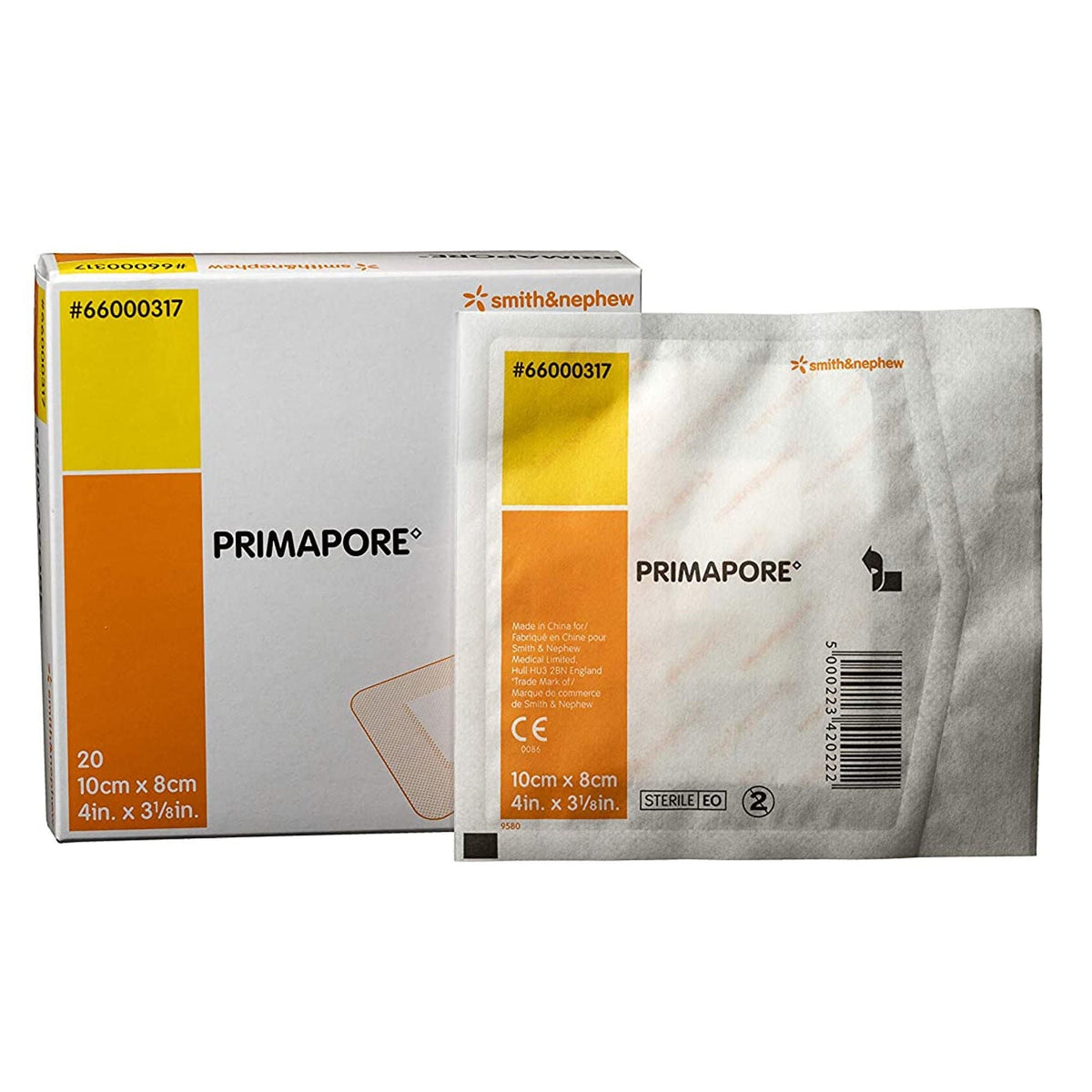 Primapore Island Dressing, Adhesive Wound Dressing, 3.125" x 4", White, Polyester Nonwoven, Sterile - 66000317-Single - LL Medico