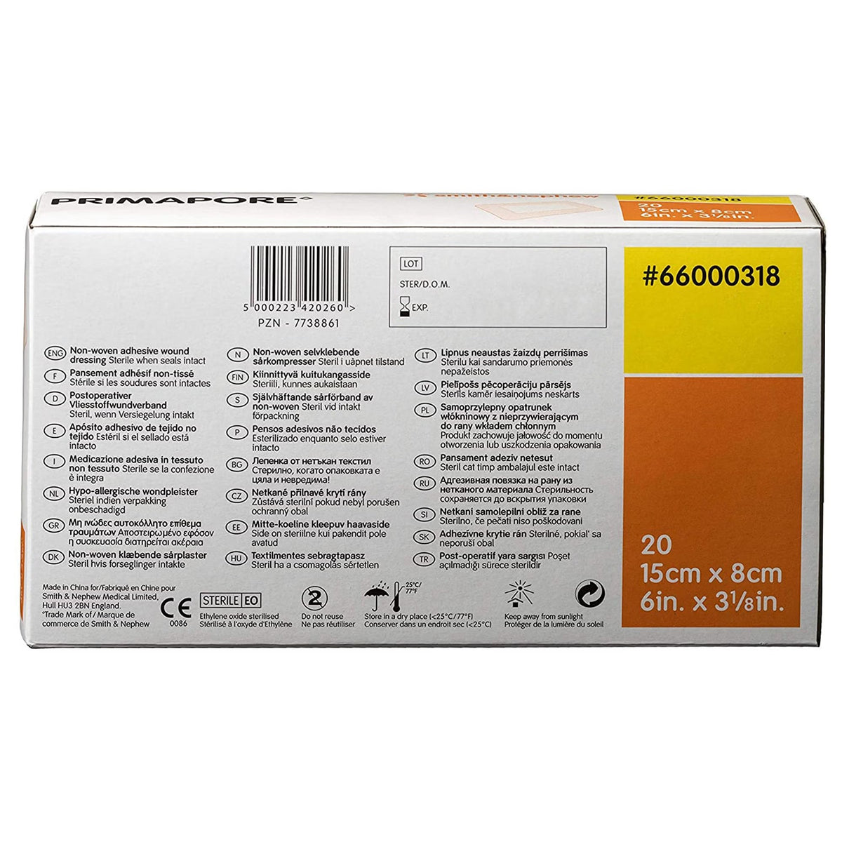 Primapore Adhesive Island Dressing, 3.125" x 6", White, Polyester Nonwoven, Sterile - 66000318-Single - LL Medico
