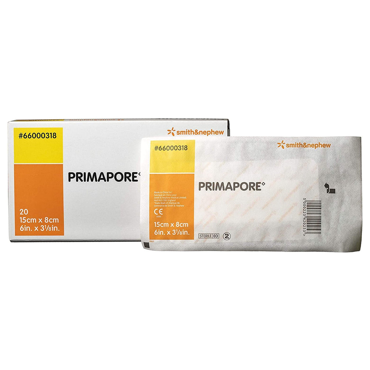 Primapore Adhesive Island Dressing, 3.125" x 6", White, Polyester Nonwoven, Sterile - 66000318-Single - LL Medico