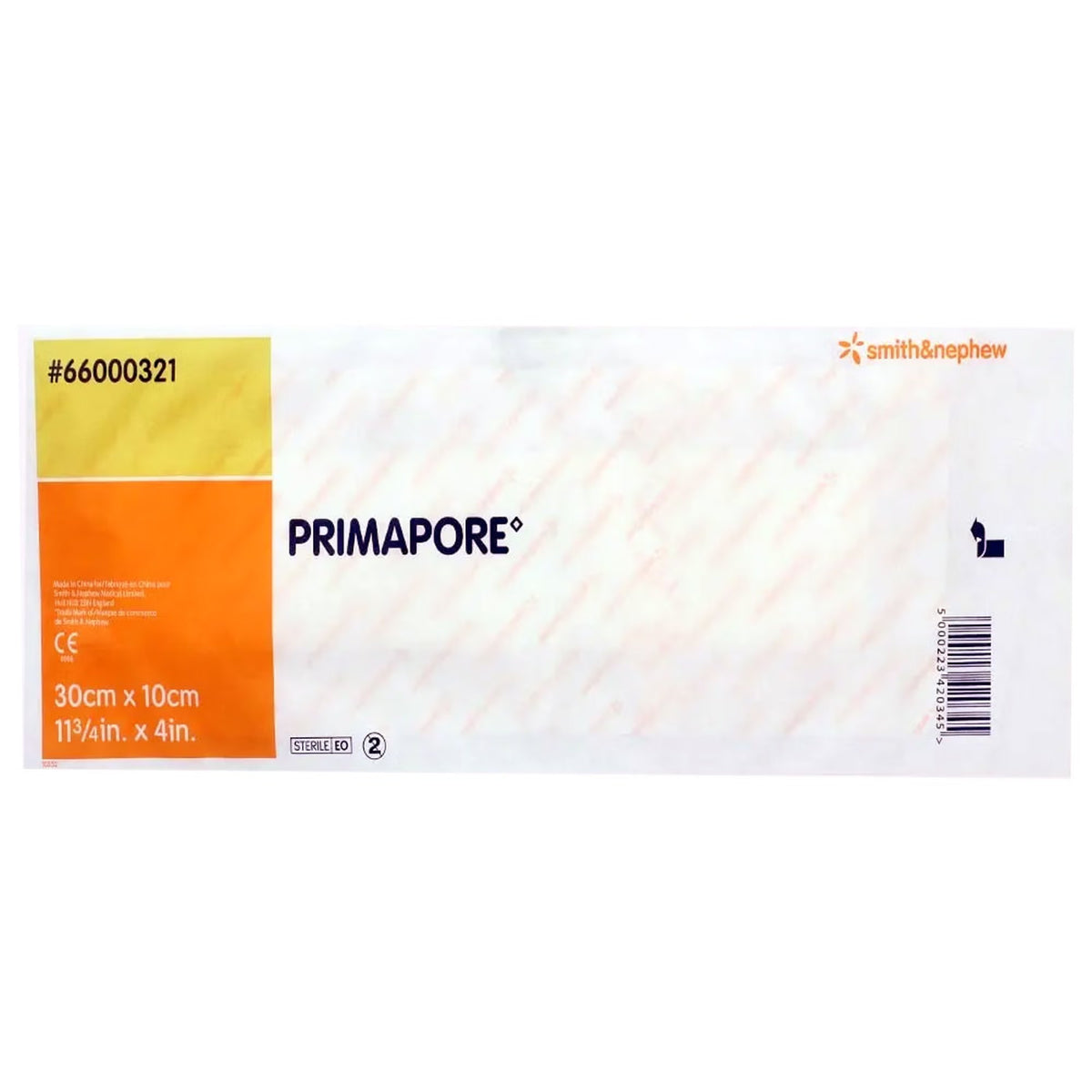 Primapore Island Dressing, Adhesive Wound Dressing, 4 x 11.75", White, Polyester Nonwoven, Sterile - 66000321 - LL Medico