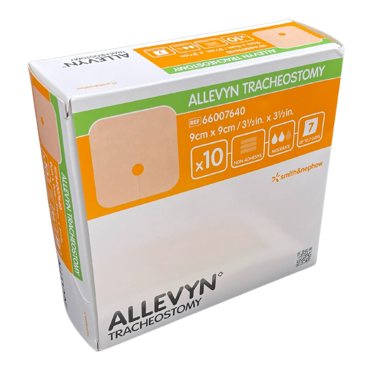 Smith & Nephew Allevyn Tracheostomy Nonadhesive Foam Dressing, Sterile, 3 1/2" x 3 1/2" - 66007640 - LL Medico