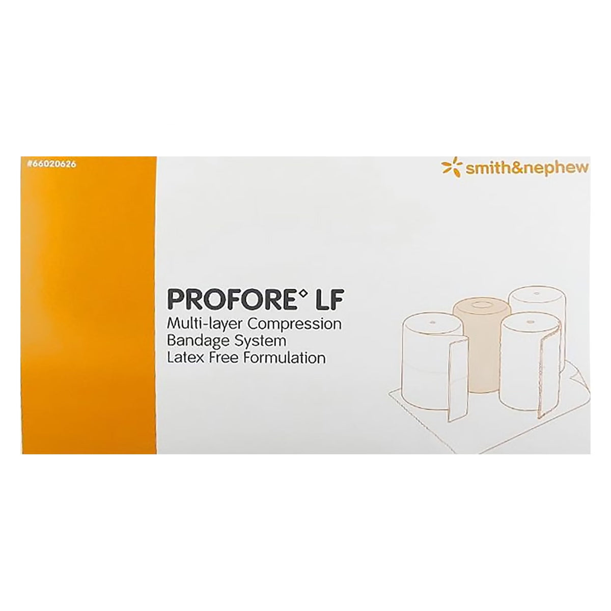 Profore LF, 4-Layer Compression Bandage System, 9 x 5.7 x 2.9", Self-Adherent / Tape Closure, Tan / White, Elastic / Fabric, NonSterile - 66020626-Single - LL Medico