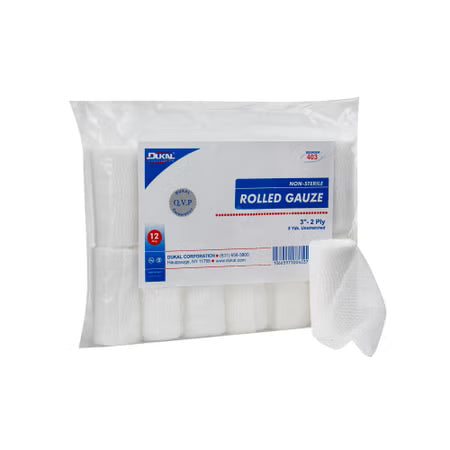 Dukal Rolled Gauze Bandage, Sterile, 3" x 5 Yard, 2-Ply - 403 - LL Medico