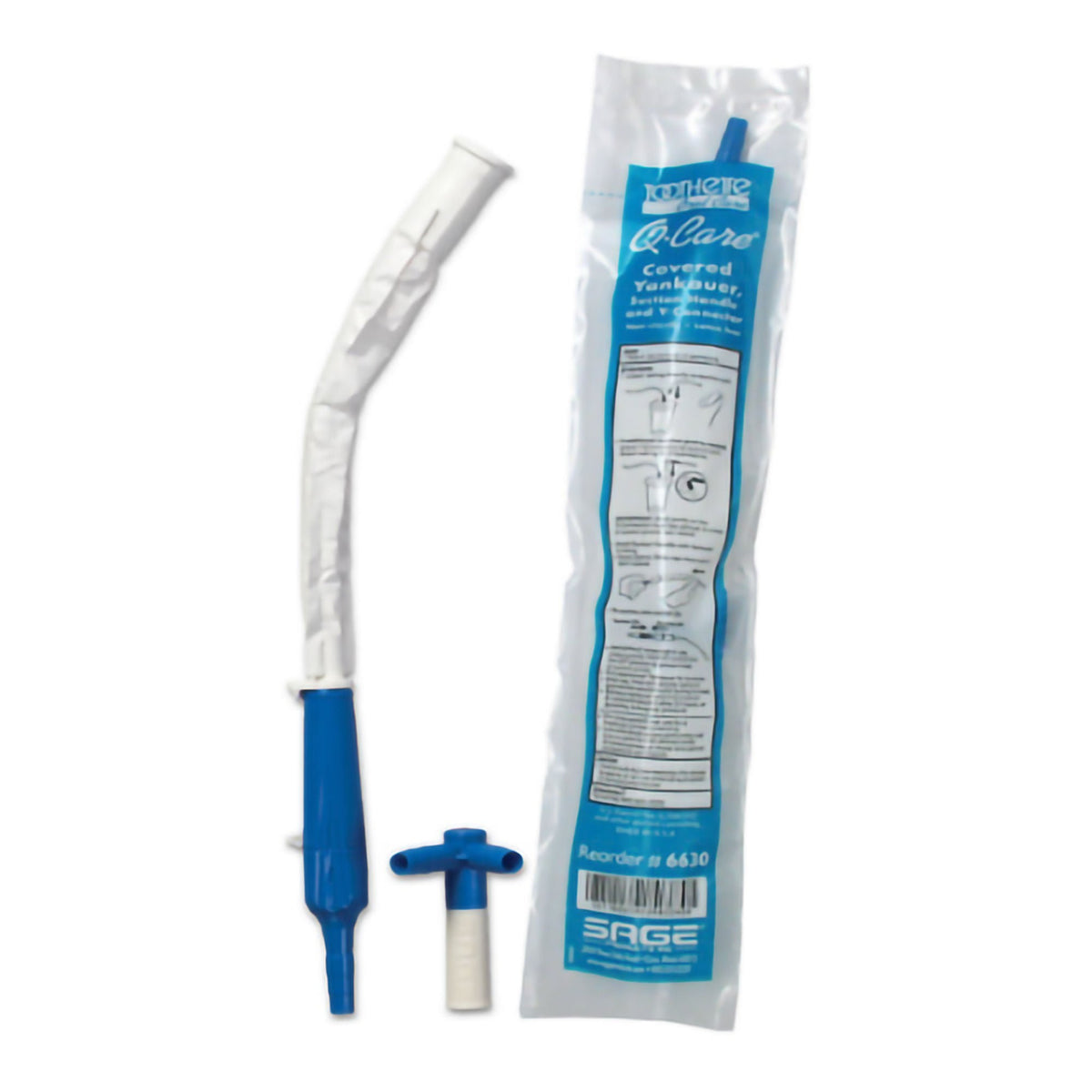 Sage Products Sage Q-Care Covered Yankauer Suction Handle with Y-Connector Kit - 6639 - LL Medico