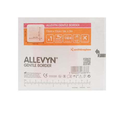Smith & Nephew Allevyn Gentle Border Foam Dressing, Square, Sterile — 3" x 3"