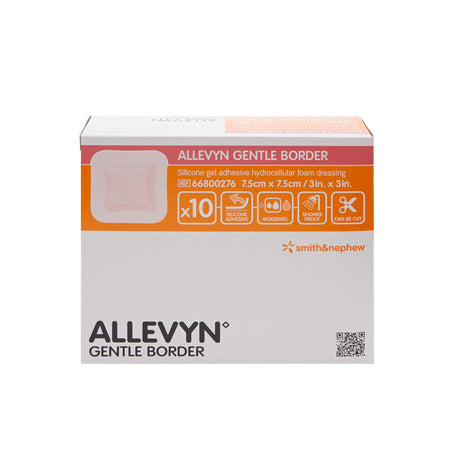 Smith & Nephew Allevyn Gentle Border Foam Dressing, Square, Sterile - 66800276 - LL Medico