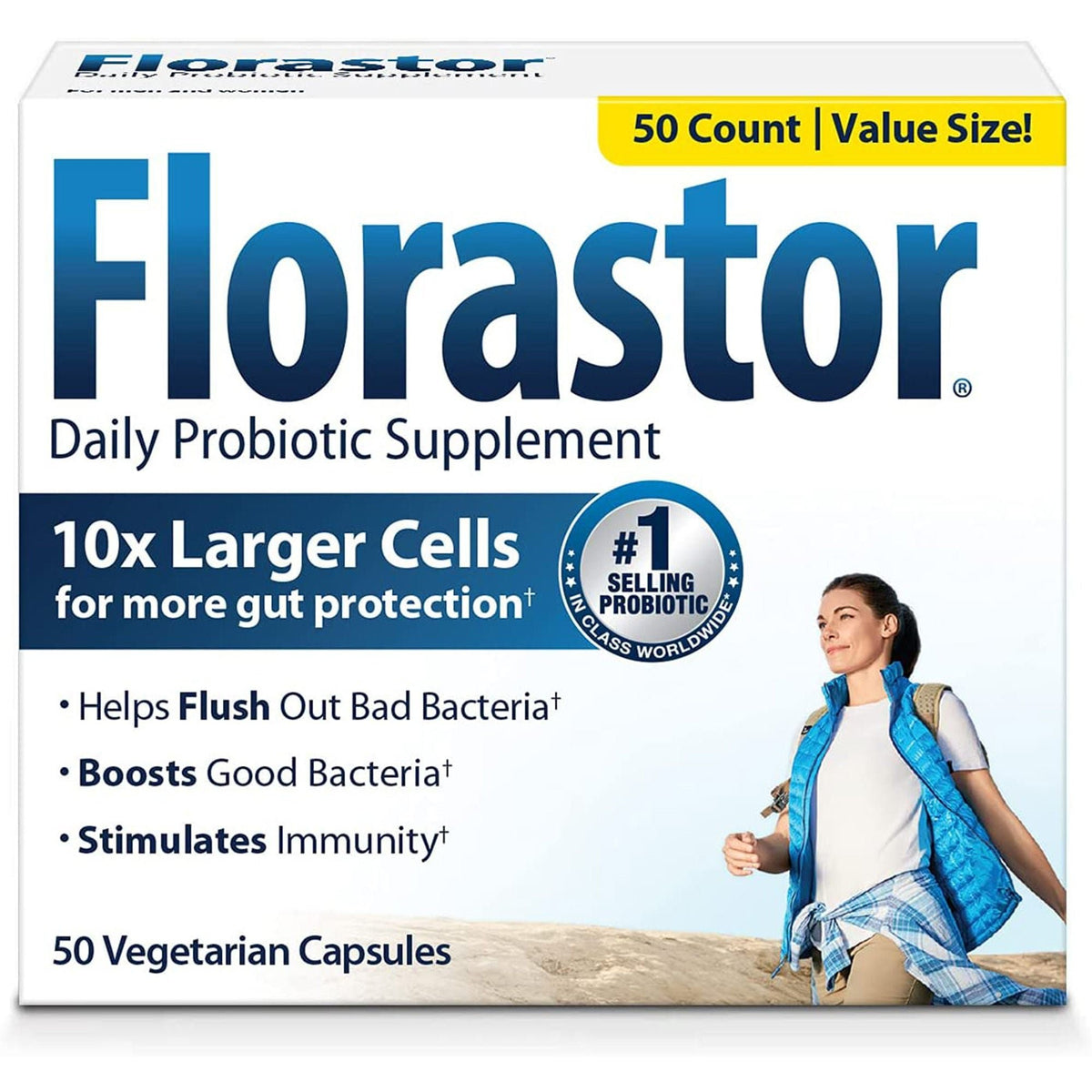 Florastor Dual Action Probiotic, 250 mg, Vegetarian Capsules - 66825000201 - LL Medico