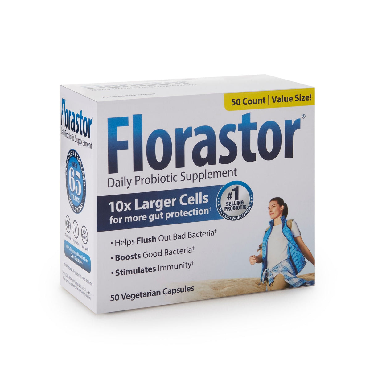 Florastor Dual Action Probiotic, 250 mg, Vegetarian Capsules - 66825000201 - LL Medico