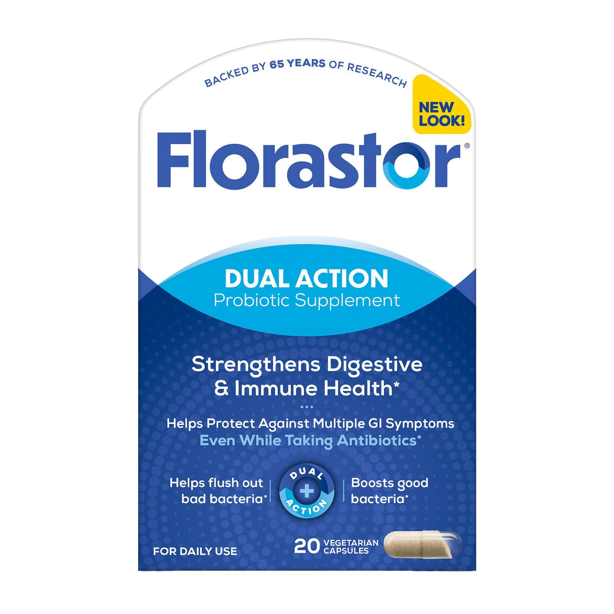 Florastor Dual Action Probiotic, 250 mg, Vegetarian Capsules - 66825008820 - LL Medico