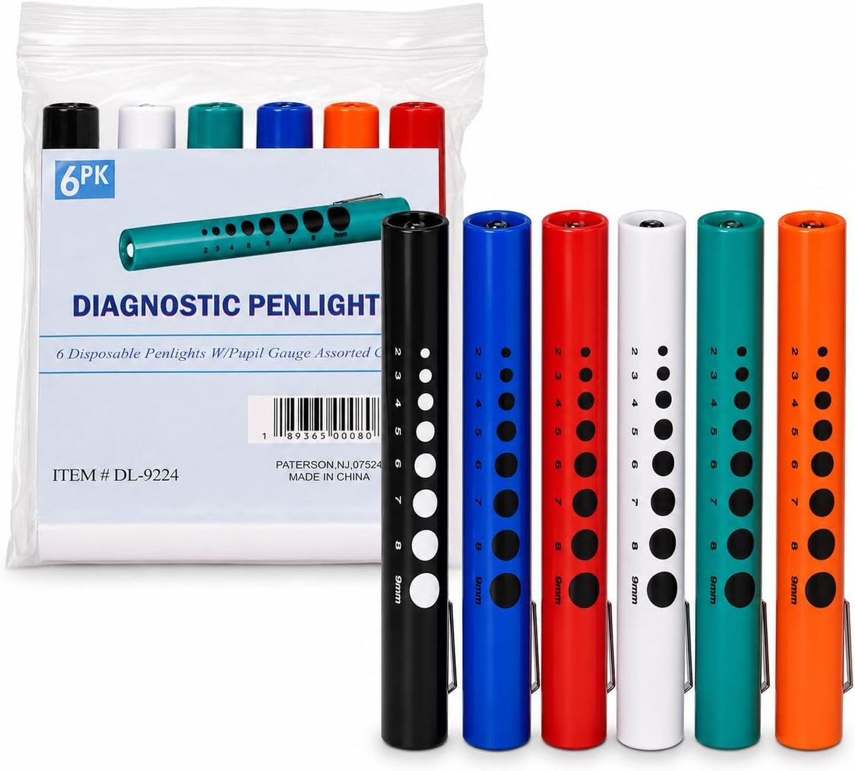 Bovie Disposable Penlight with Pupil Gauge, 6 Count