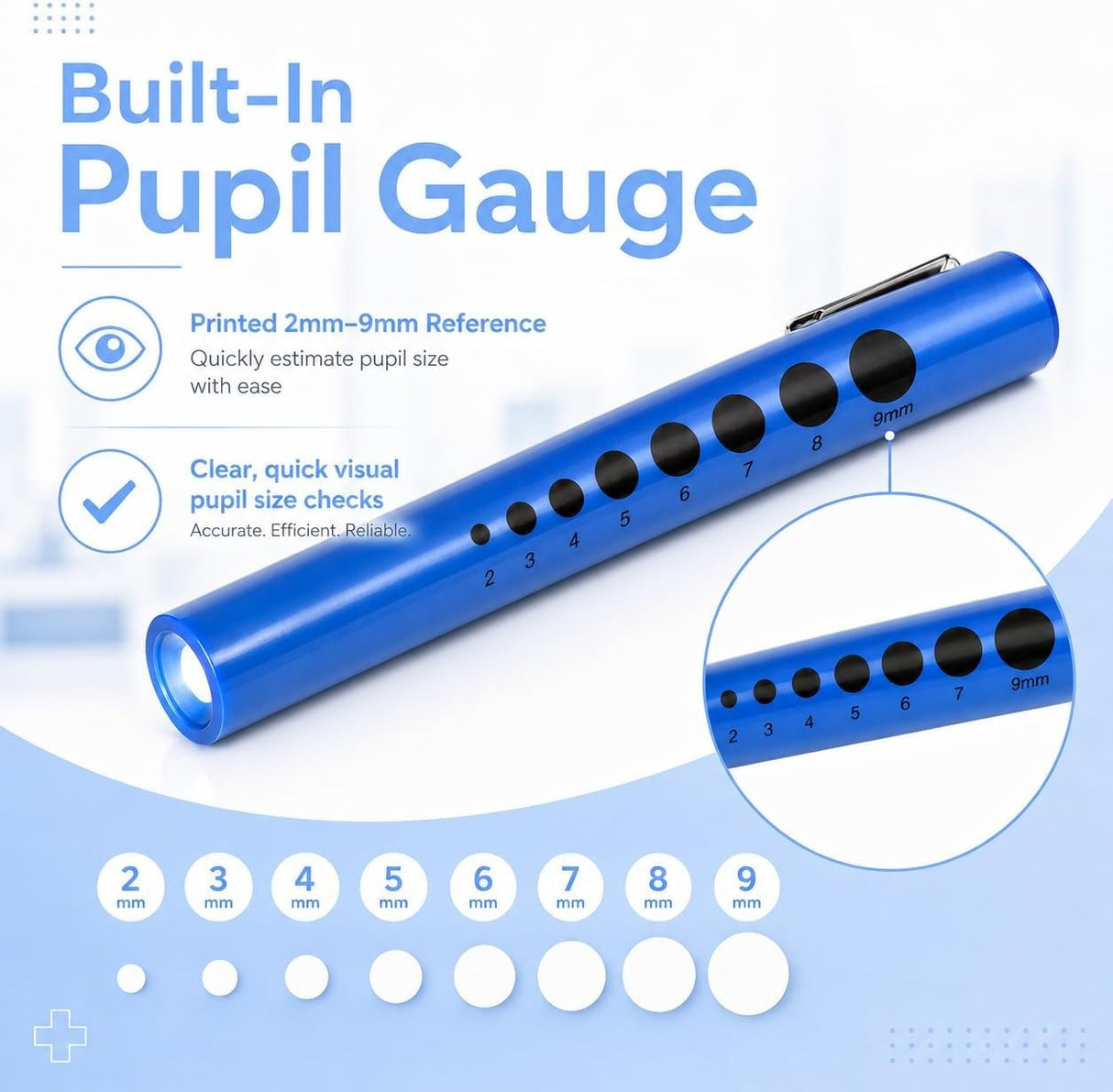 Bovie Disposable Penlight with Pupil Gauge, 6 Count