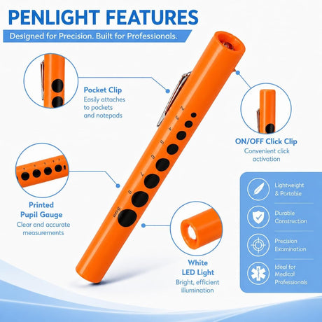 Bovie Disposable Penlight with Pupil Gauge, 6 Count