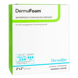 DermaRite DermaFoam Foam Dressing, Non-Adhesive Square Sterile Waterproof - 00290E - LL Medico