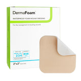 DermaRite DermaFoam Foam Dressing, Non-Adhesive Square Sterile Waterproof - 00290E - LL Medico