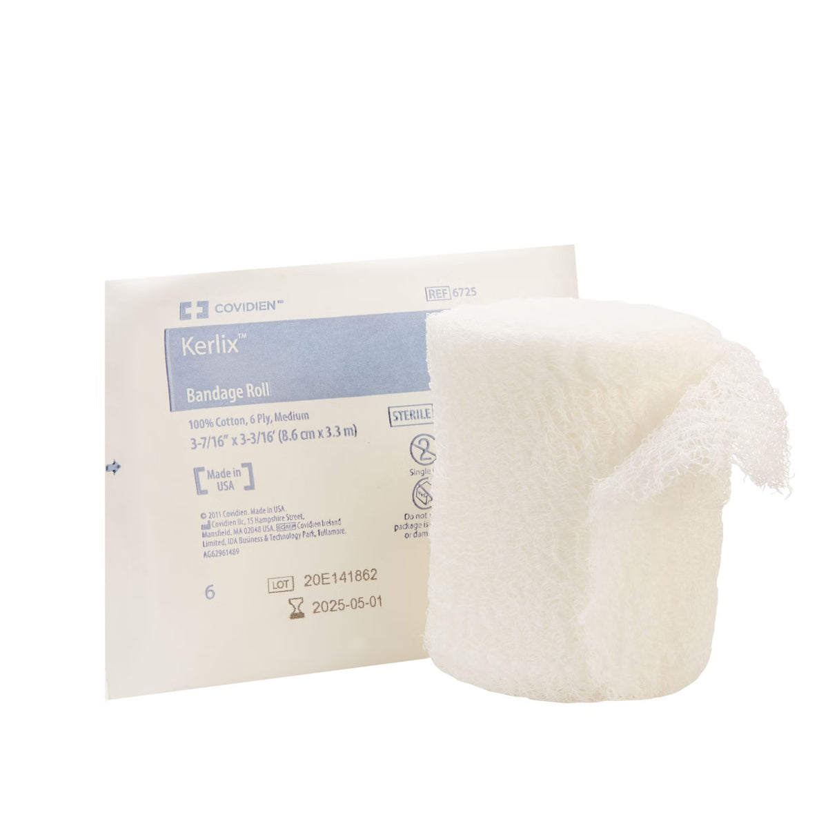 Cardinal Health Kerlix Sterile Fluff Bandage Roll, 3-4/10 Inch x 3-6/10 Yard, Six-Ply