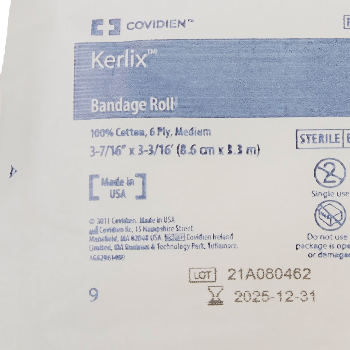 Cardinal Health Kerlix Sterile Fluff Bandage Roll, 3-4/10 Inch x 3-6/10 Yard, Six-Ply