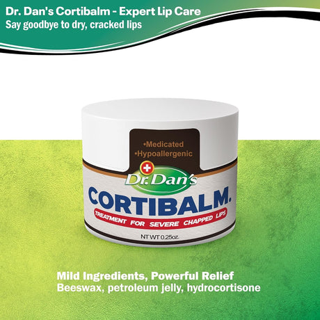 Dr. Dan's CortiBalm Lip Balm Treatment for Severe Chapped Lips, 0.15 oz