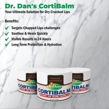 Dr. Dan's CortiBalm Lip Balm Treatment for Severe Chapped Lips, 0.15 oz