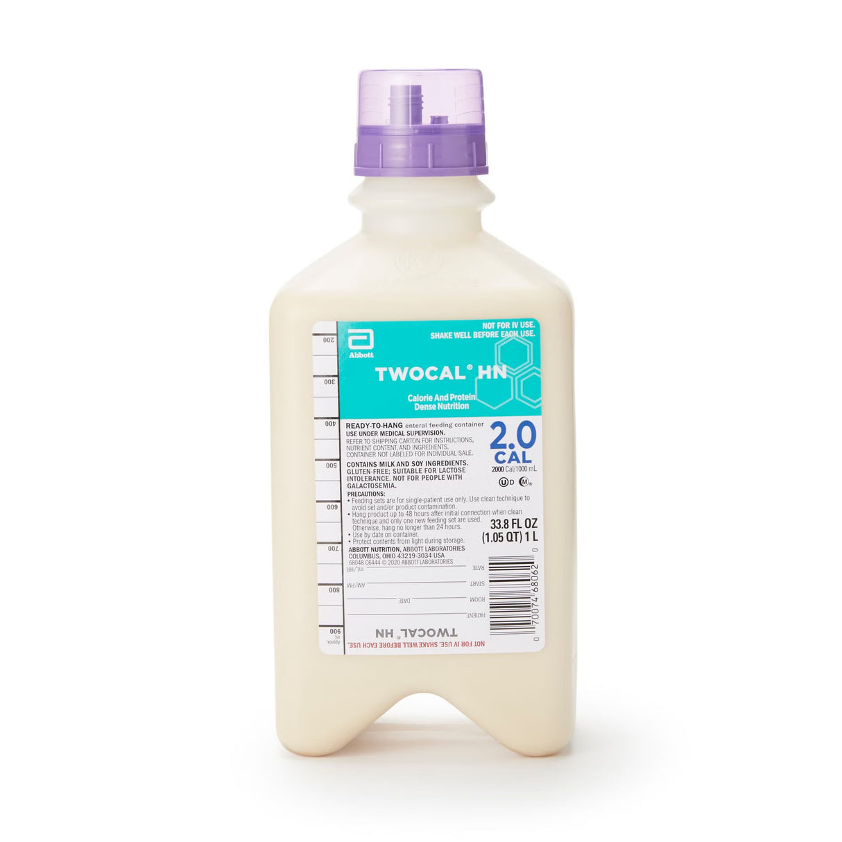 TwoCal HN Ready to Hang Tube Feeding Formula, Vanilla, 1 Liter
