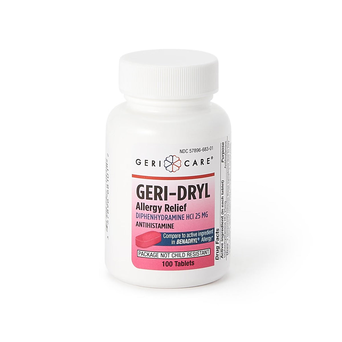 Geri-Dryl Allergy Relief Tablets, Diphenhydramine HCl 25 mg - 681-01-GCP - LL Medico