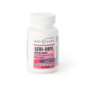 Geri-Dryl Allergy Relief Tablets, Diphenhydramine HCl 25 mg - 681-01-GCP - LL Medico
