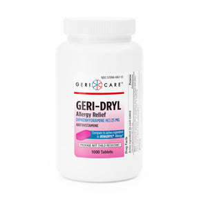 Geri-Care Geri-Dryl Allergy Relief, Diphenhydramine HCl 25 mg, Tablet - 681-10-GCP - LL Medico