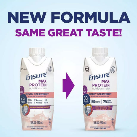 Ensure Max Protein Nutrition Shake, Creamy Strawberry, 11 oz