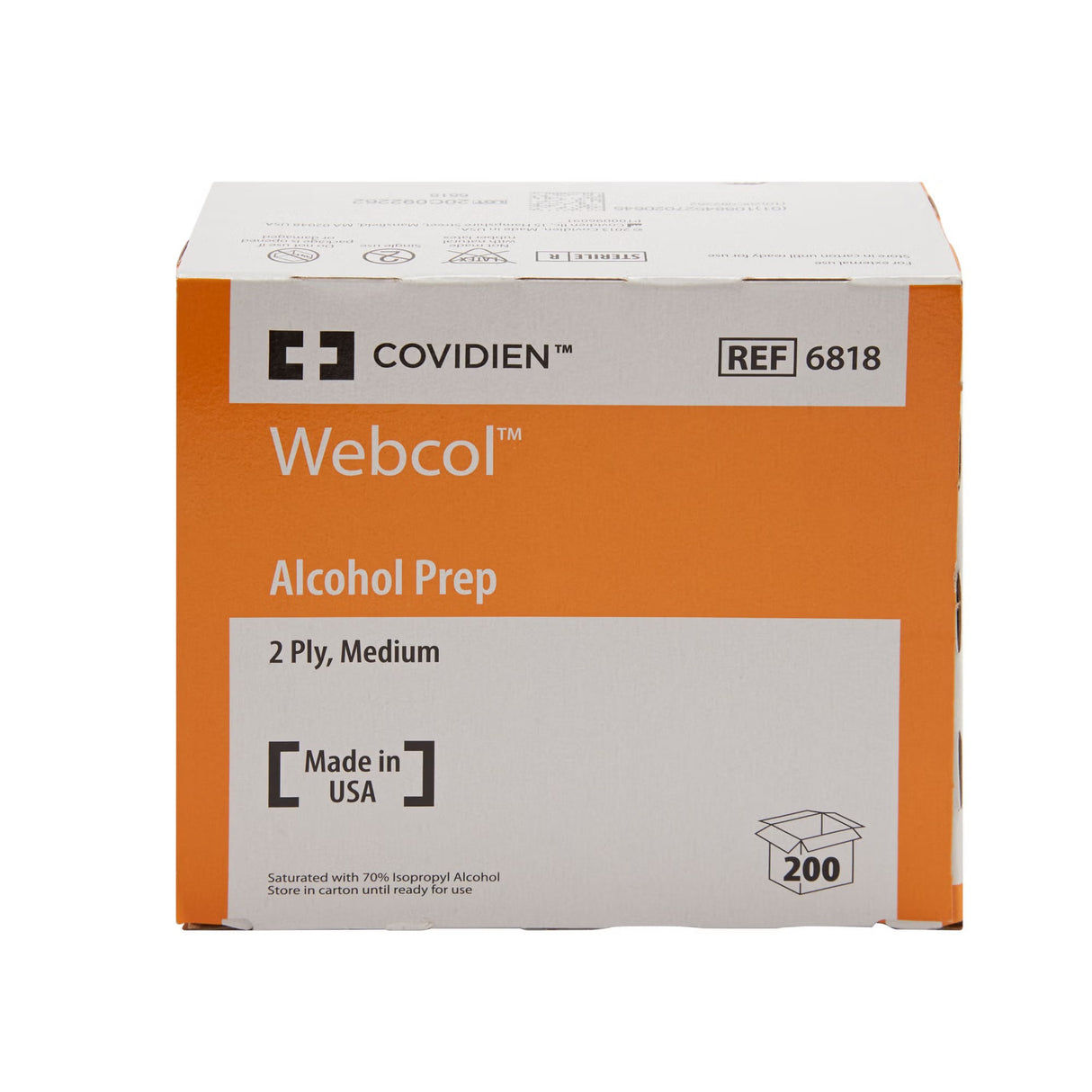 Webcol Alcohol Prep Pad, 1" x 1.25", Individual Packets - 6818- - LL Medico