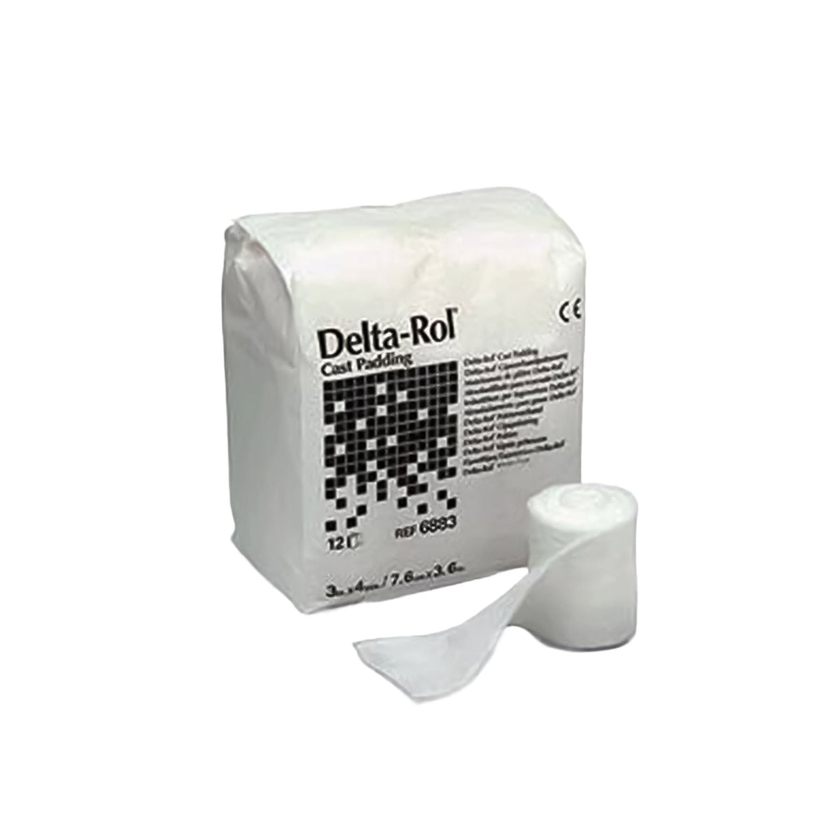 Delta-Rol Undercast Cast Padding, White, Synthetic, NonSterile, 4 Yard - LL Medico