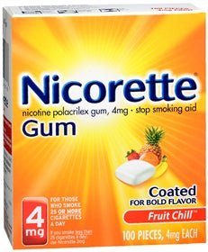 Nicorette Nicotine Gum, 4 mg, Fruit Chill, Stop Smoking Aid | LL Medico