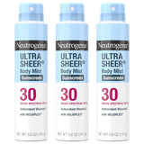 Neutrogena Ultra Sheer Body Mist Sunscreen Spray SPF 30, 5 oz