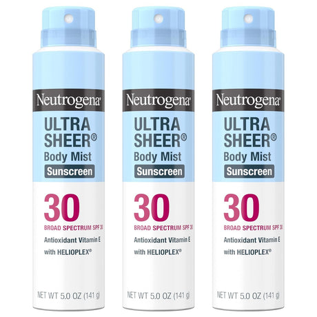 Neutrogena Ultra Sheer Body Mist Sunscreen Spray SPF 30, 5 oz
